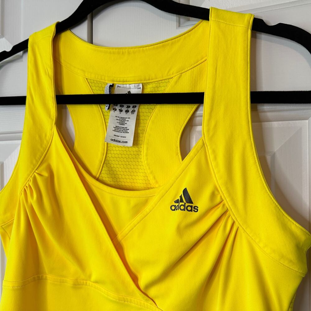 Adidas Yellow Yellow Racerback Tank | Womens Size M Climacool Workout Top - Picture 4 of 8